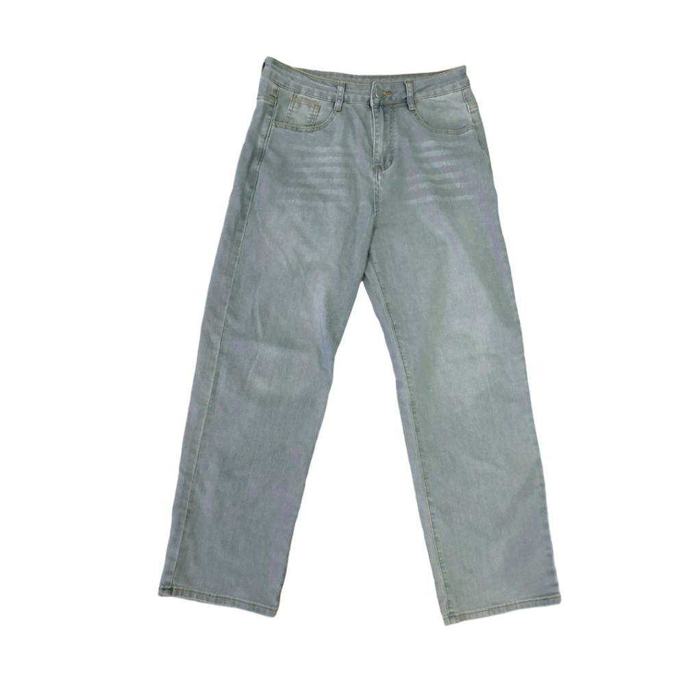 Juniors Size 7 / M Light Wash Straight Leg Jeans Mid Rise Denim